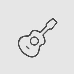 Guitar vector icon eps 10. Simple isolated pictogram.