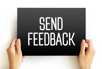 Send Feedback text on card, concept background