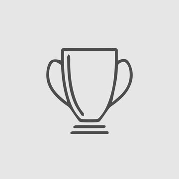 Trophy cup vector icon eps 10. Winner prize symbol. Simple isolated pictogram.