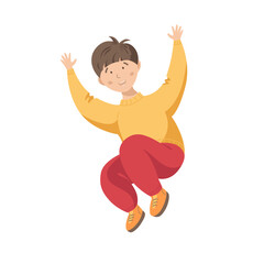 Boy jumping for joy, emotional character