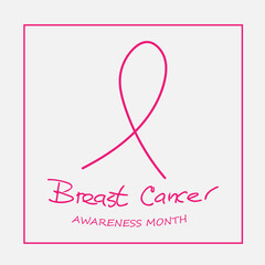 Breast cancer awareness month illustration banner
