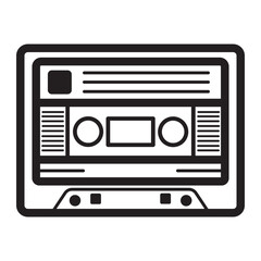 cassette tape line icon