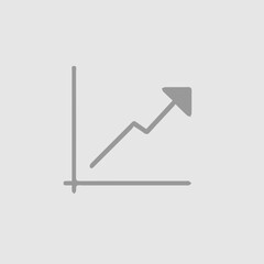Graph going up vector icon eps 10. Chart increase pictogram.