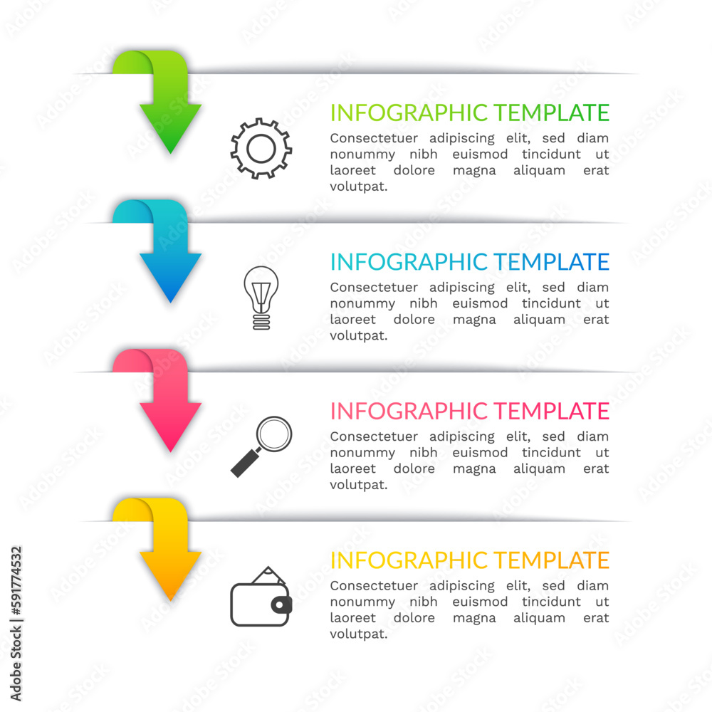 Poster business data visualization. infographic icons with 4 steps designed for abstract background templat
