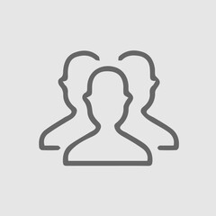 3 businessmen silhouette vector icon eps 10. Business man simple isolated pictogram.