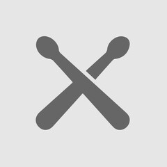 drumsticks vector icon eps 10. Simple isolated pictogram.