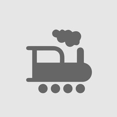 Train vector icon eps 10. Vintage old simple isolated pictogram.