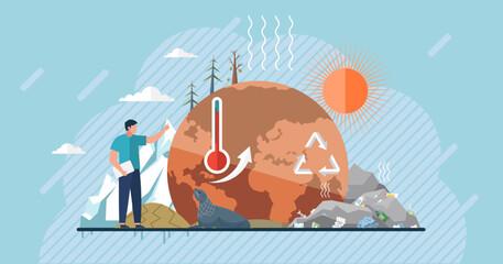 Ecological problem. Planet Earth is full of rubbish. Save the planet. Earth Day. Restoration of ecology of the planet. Toxic waste. Emissions from factories. Changing of the climate. Waste pollution