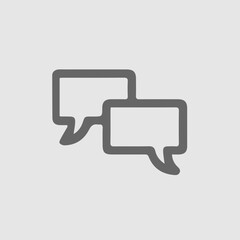 Fototapeta premium Two speech bubbles vector icon. Chat simple isolated symbol logo.