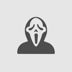 Scream mask vector icon eps 10. Simple isolated symbol logo.