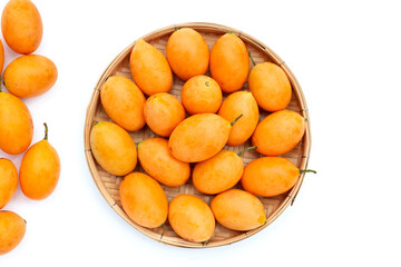 Marian plum fruit isolated on white background