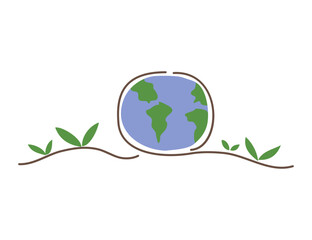 minimalist one line earth drawing for earth day