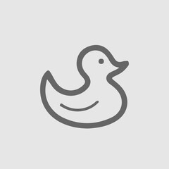 Fototapeta premium Duck vector icon. Cute baby toy simple isolated pictogram.
