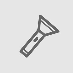 Torch icon vector icon. Flashlight simple isolated pictogram.