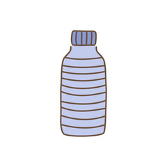 Plastic bottle clip art. Mineral water bottle flat illustration cute cartoon style.