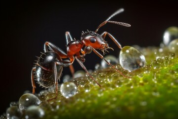 Fototapeta na wymiar ants on a leaf