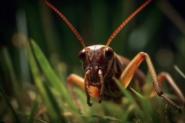 grasshopper on the grass