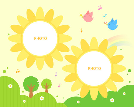 Cute daycare center photo tag illustration 
