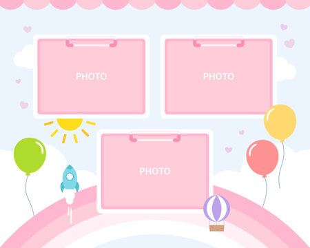 Cute daycare center photo tag illustration 
