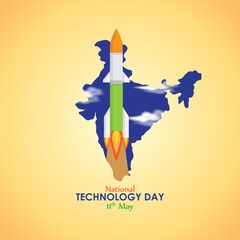 Vector illustration of National Technology Day in India 11 May, social media story feed mockup template