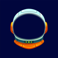 Spaceman cosmonaut mask, vector kids astronaut space helmet for photo booth. Cartoon space suit helmet for video chat face effect or sticker frame © Vector Tradition