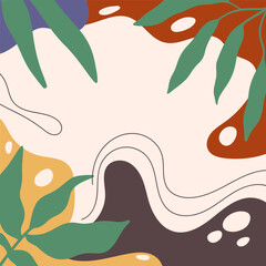 Naklejka premium Abstract figures. Frame. Boho style. Modern abstract background. For your design.
