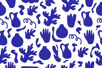 Abstract seamless portrait. boho style. Visas in abstract form.