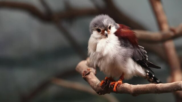  african pygmy falcon on a tree branch