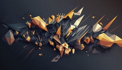Generative Ai. Low poly abstract geometric pattern art. Can be used for graphic design. Illustration.