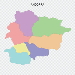 Isolated colored map of Andorra