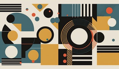 Generative AI. Abstract bauhaus art pattern wallaper. Can be used for poster or decoration. Graphic Illustration.