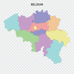 Fototapeta na wymiar Isolated colored map of Belgium