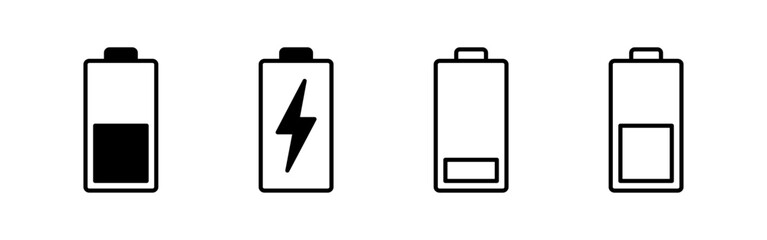 Battery icon vector for web and mobile app. battery charging sign and symbol. battery charge level