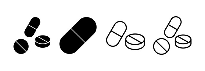 Pills icon vector for web and mobile app. capsule icon. Drug sign and symbol