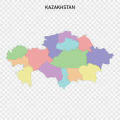 Isolated colored map of Kazakhstan