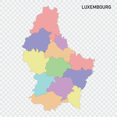 Isolated colored map of Luxembourg