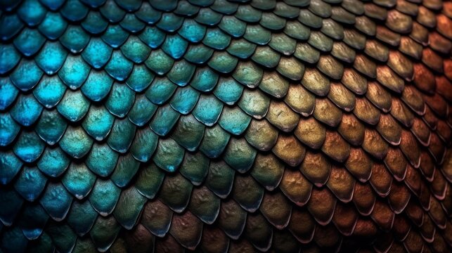 Reptile scales background texture design, wallpaper, chameleon, lizard, snake, pattern, Generative AI