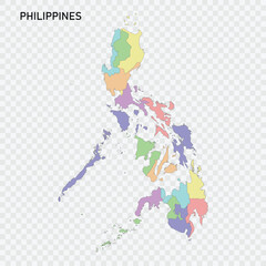 Isolated colored map of Philippines