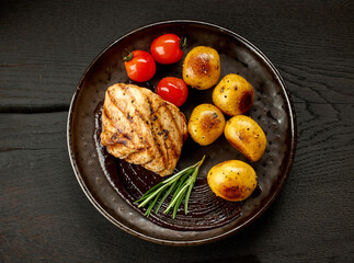 freshly grilled pork fillet steak