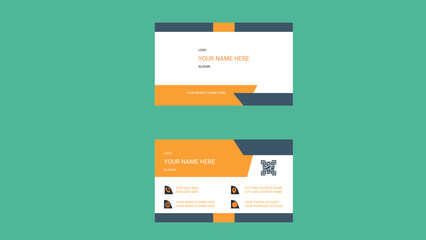 Double-sided creative modern business card template. Portrait and landscape orientation. Horizontal and vertical layout. Vector 