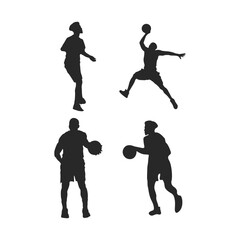 Basketball Silhouette Collection For Template Elements Design