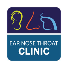 Ear nose throat (ENT) logo for Otolaryngologists clinic concept. vector illustration