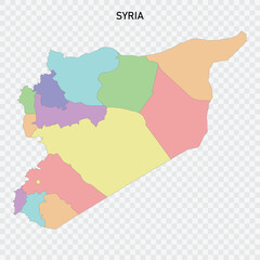 Isolated colored map of Syria