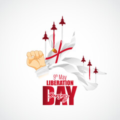 Vector illustration for Happy Liberation Day Jersey, social media story feed mockup template post