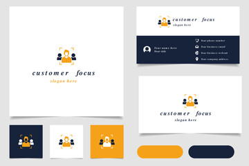 Obraz premium Customer focus logo design with editable slogan. Branding book and business card template.