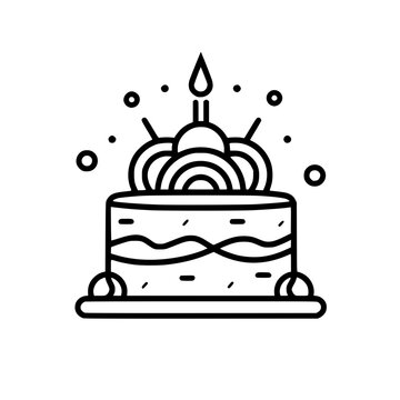 Birthday cake vector illustration isolated on transparent background