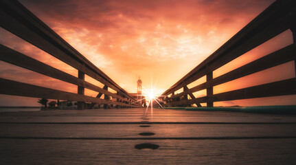 bridge at sunset