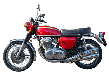 Obraz na płótnie Canvas moto japonaise 750 cc année 1970 sur fond transparent,PNG
