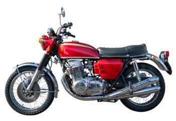 moto japonaise 750 cc année 1970 sur fond transparent,PNG