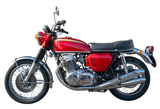 moto japonaise 750 cc ann&eacute;e 1970 sur fond transparent,PNG